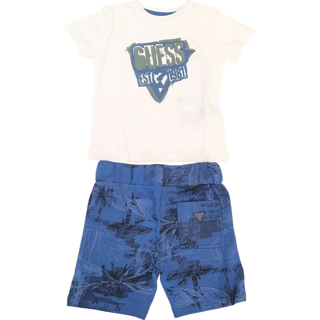 Completo GUESS t-shirt e bermuda bluette 3 mesi - 8 anni