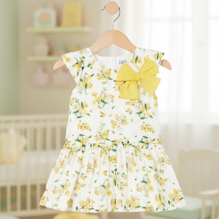 Abito MAYORAL  a fantasia bianco e giallo 6 mesi