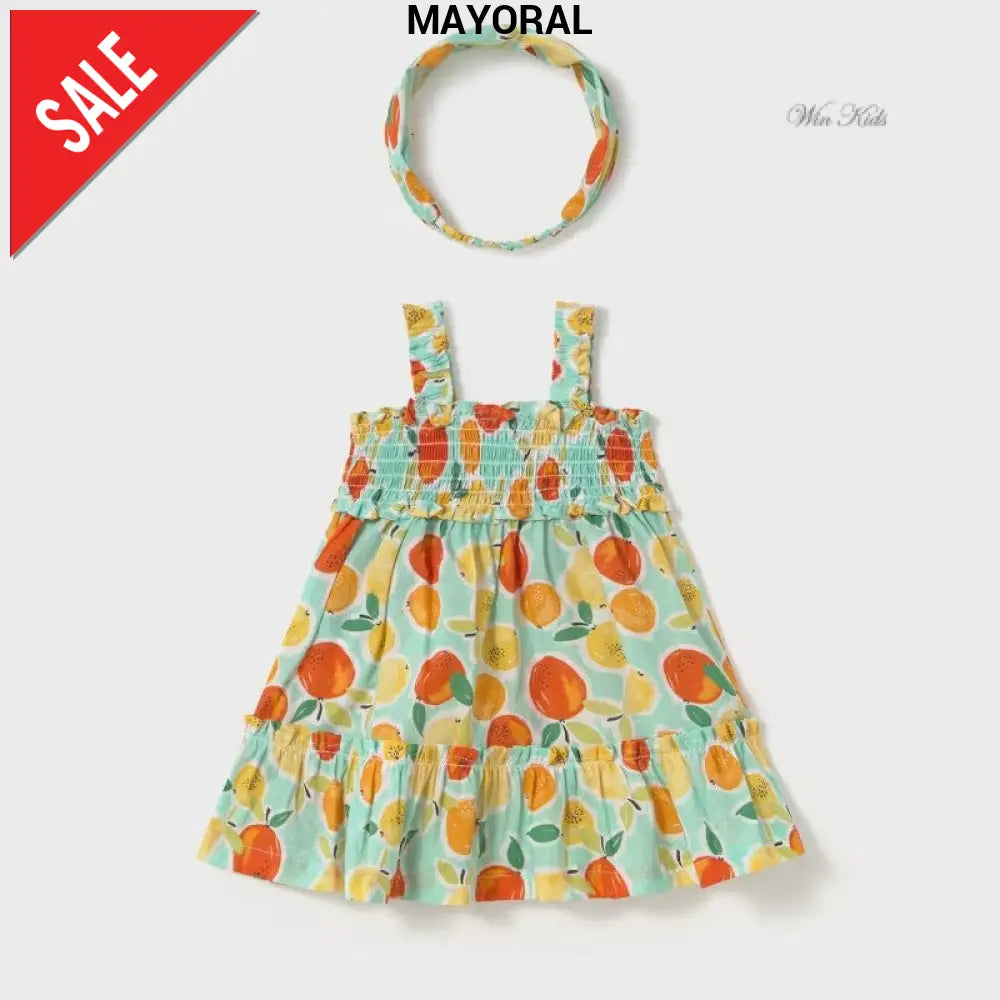 Abito e fascia MAYORAL a fantasia tema frutta 6 mesi - 4 anni Abiti