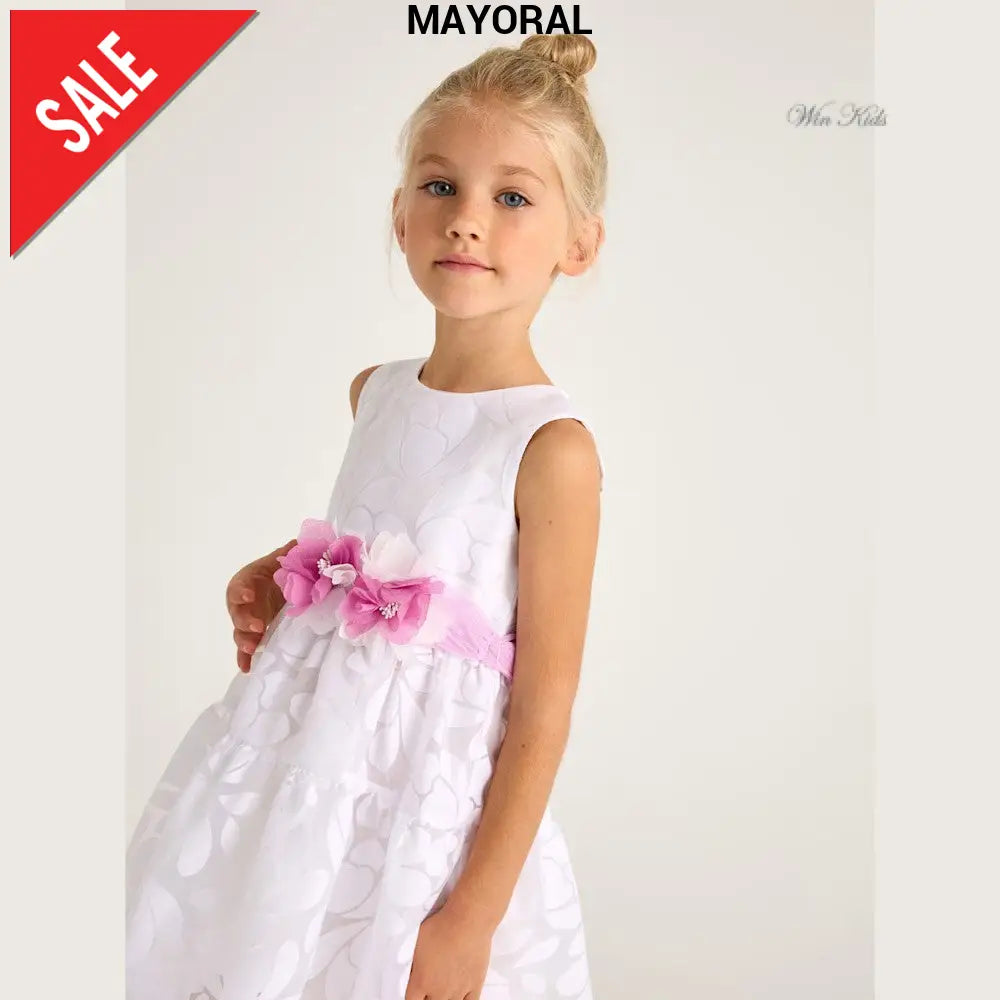 Abito MAYORAL con cintura fiori fuxia 2 anni - 10 anni Abiti