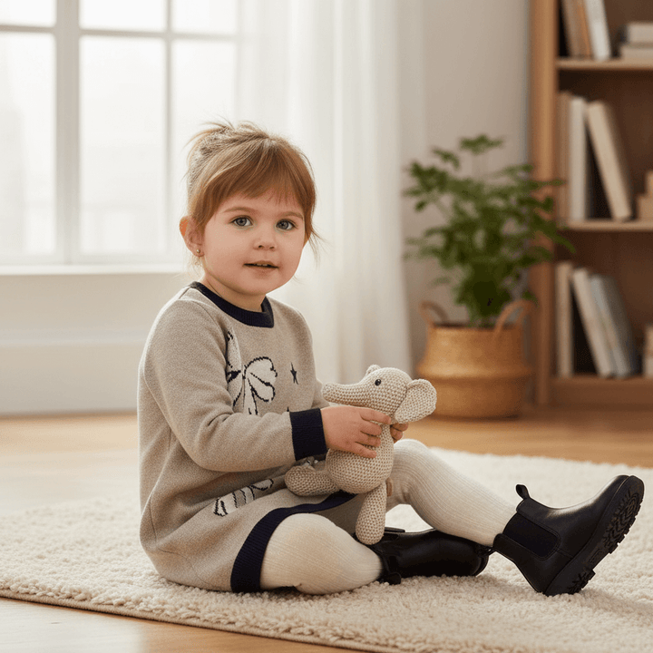 Abito MAYORAL fiocchi beige blu