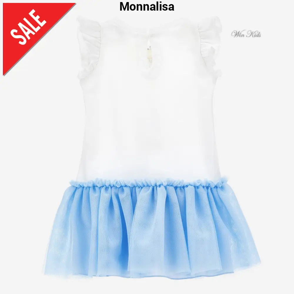 MONNALISA dress with ALICE pattern with rhinestones and tulle