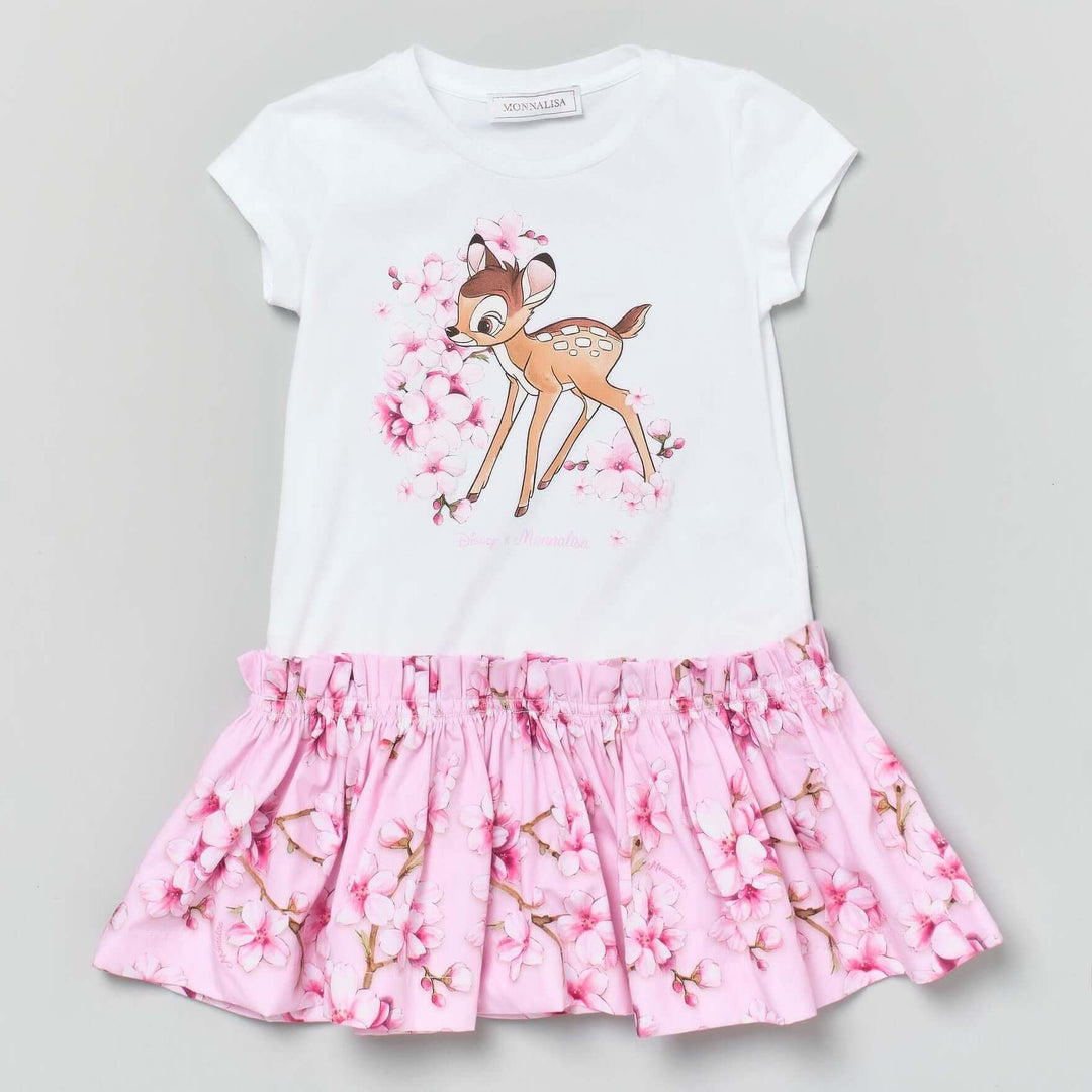 Abito Monnalisa bianco Bambi dalla 2 anni alla 10 anni