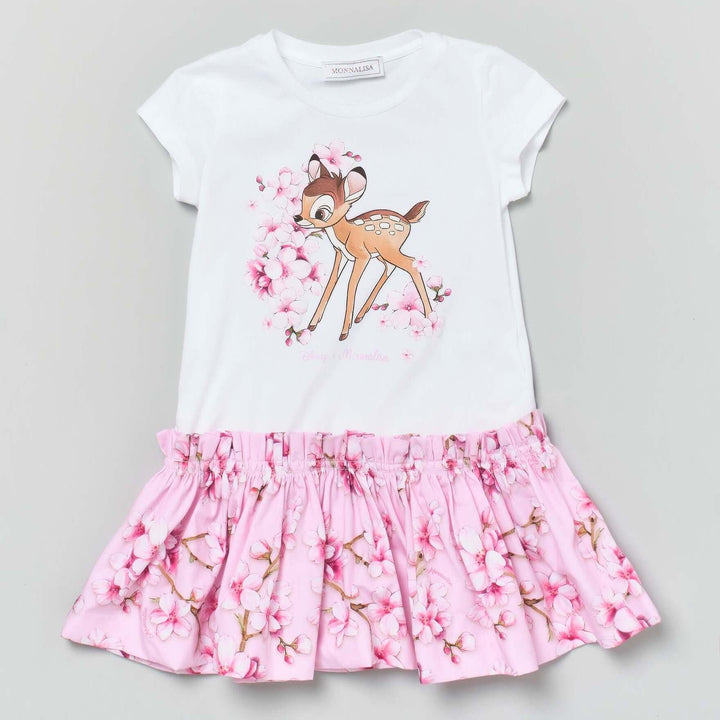 Abito Monnalisa bianco Bambi dalla 2 anni alla 10 anni