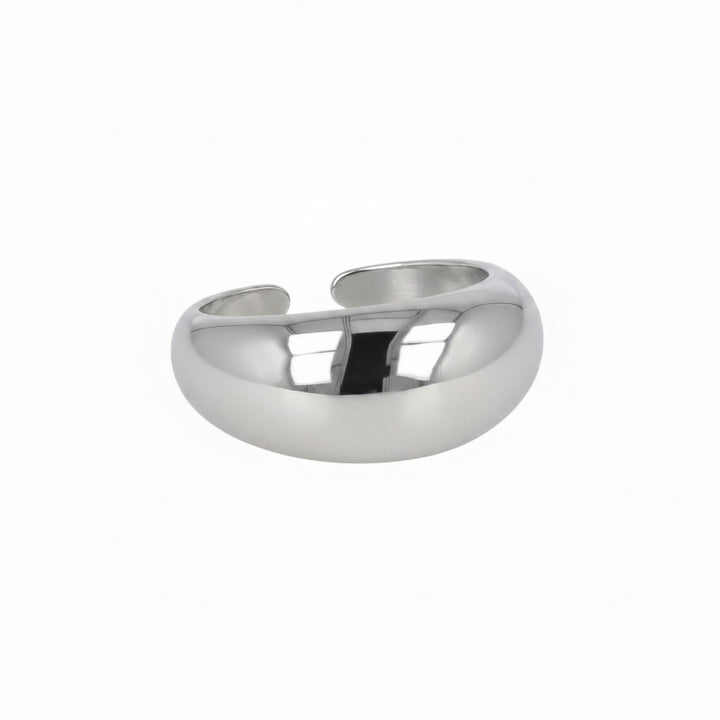 Anello Laura color Argento modello bombato in acciaio inossidabile . waterproof