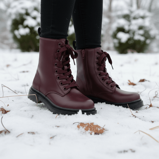 Anfibi bordeaux Sofia - vista laterale invernale