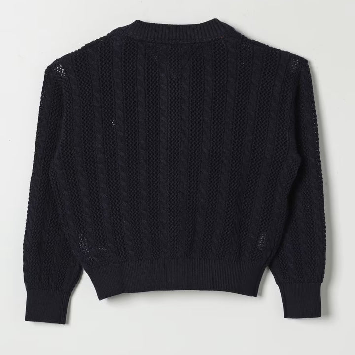 Cardigan TOMMY HILFIGER  in cotone blu da bambina 18 mesi - 10 anni