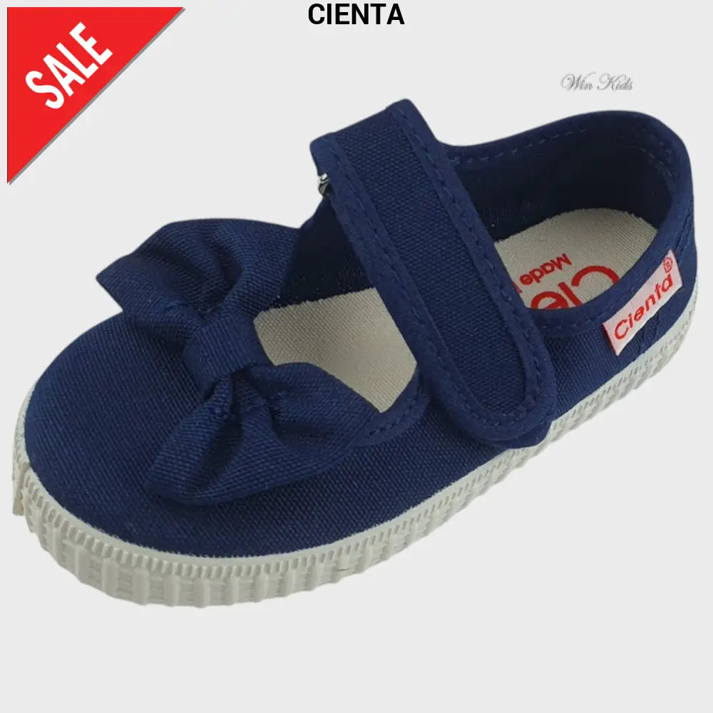 Ballerine CIENTA blu con fiocco in tela 20 - 30 Ballerine