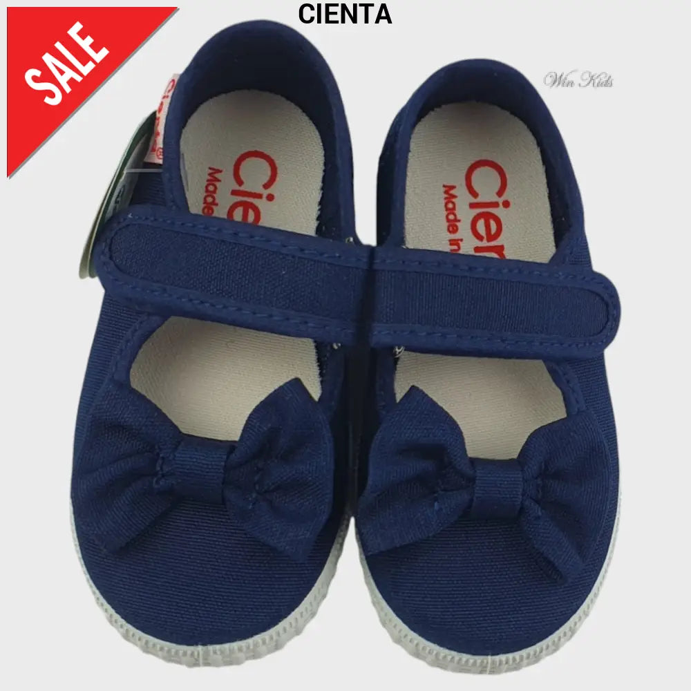 Ballerine CIENTA blu con fiocco in tela 20 - 30 Ballerine
