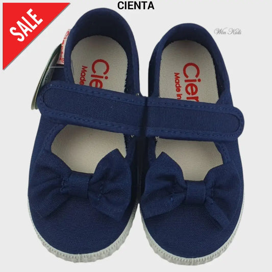 Ballerine CIENTA blu con fiocco in tela 20 - 30 Ballerine