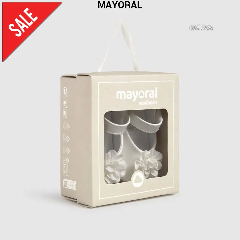 Ballerine MAYORAL neonata bianca con fiore 16 - 19 Ballerine