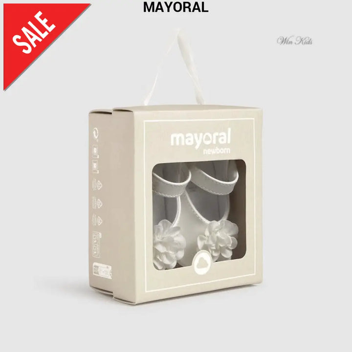 Ballerine MAYORAL neonata bianca con fiore 16 - 19 Ballerine