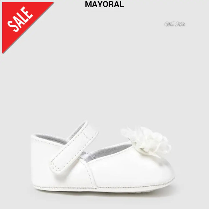 Ballerine MAYORAL neonata bianca con fiore 16 - 19 Ballerine