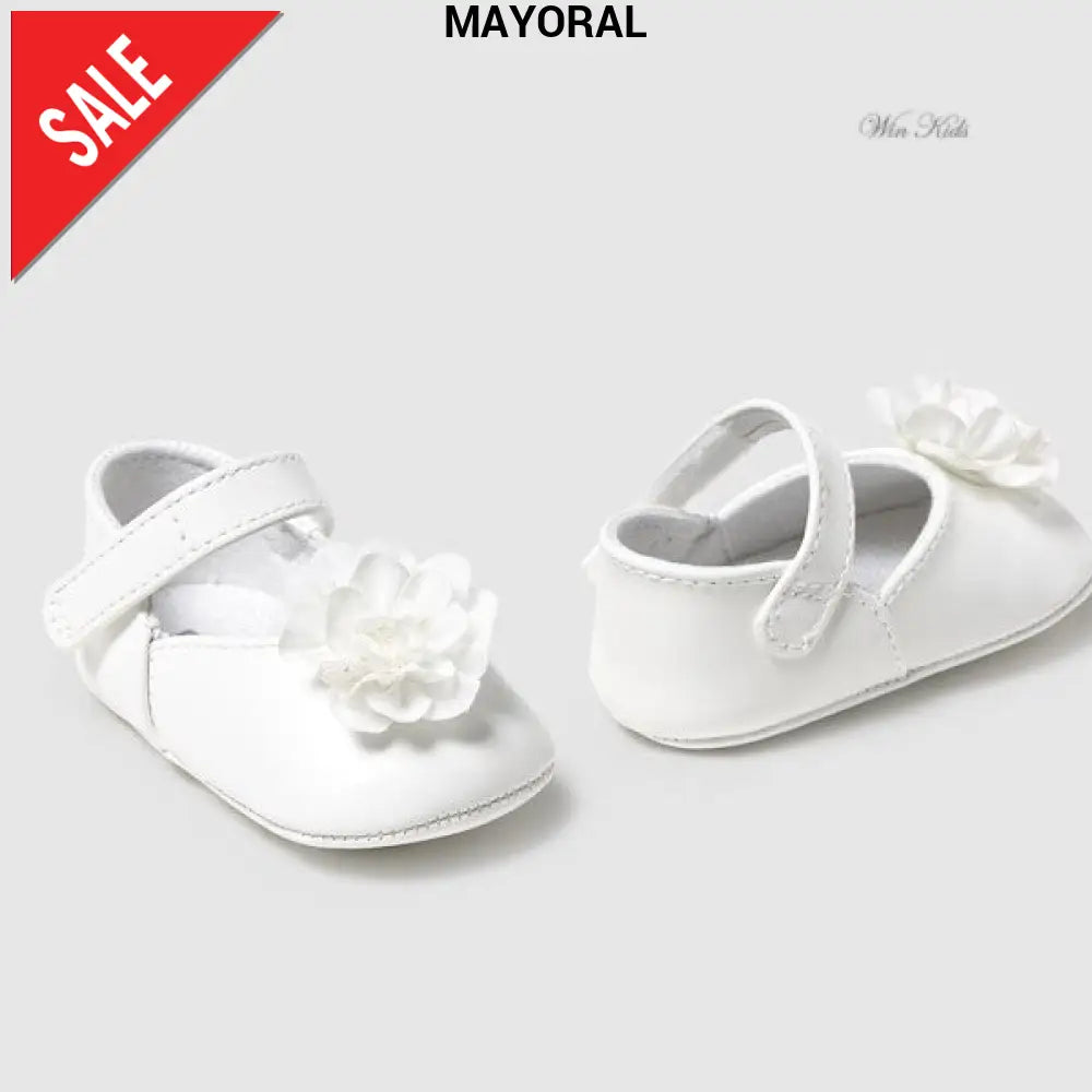 Ballerine MAYORAL neonata bianca con fiore 16 - 19 Ballerine