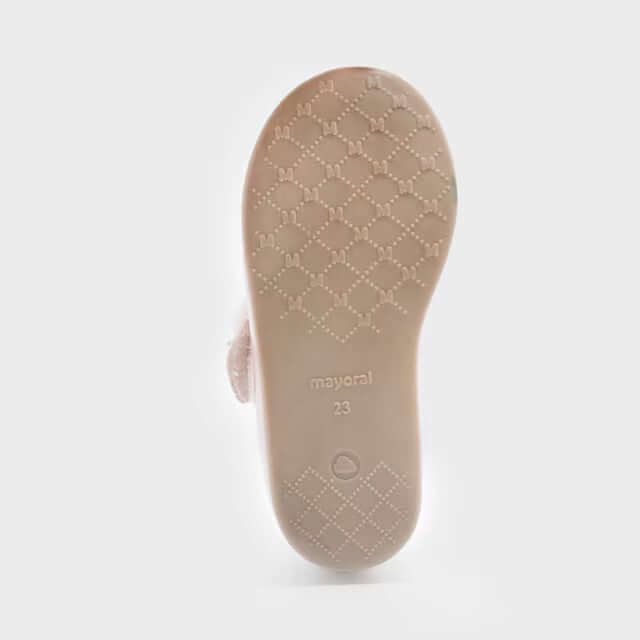 MAYORAL pink patent leather ballerinas with fur detail 19 - 25