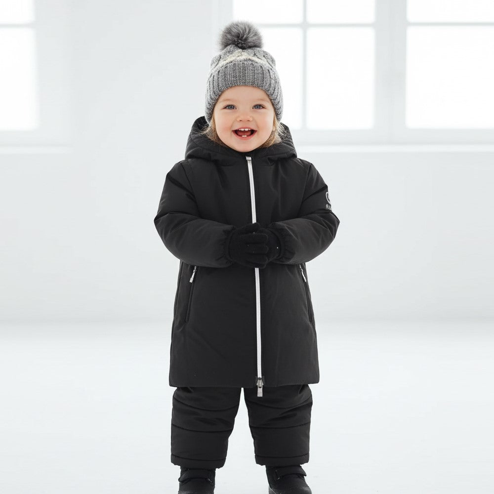 Giubbotto SUNS BOARDS lungo con pelliccia interna nero 12 mesi