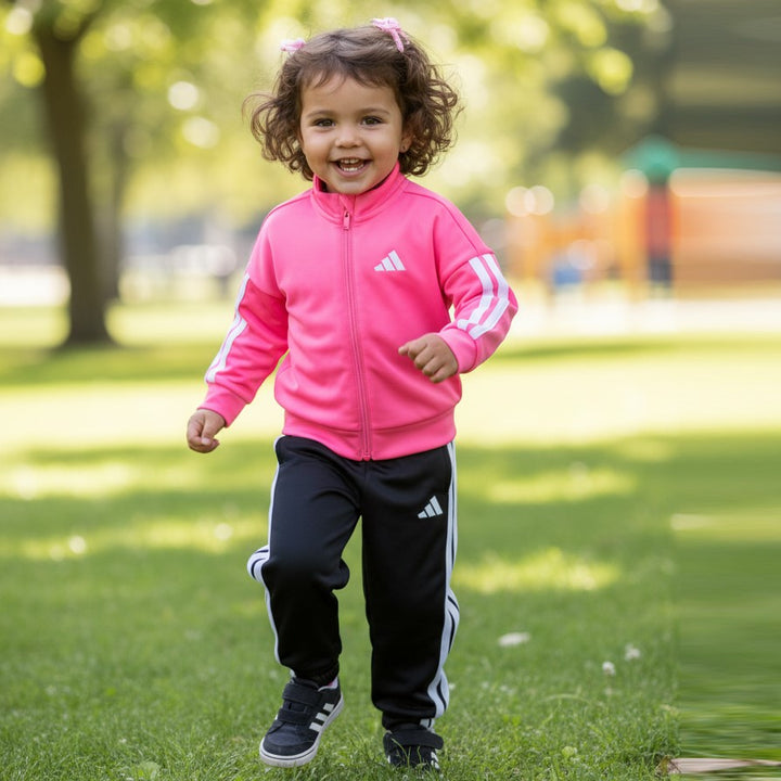 ADIDAS fuchsia and black acetate tracksuit 3 months - 4 years