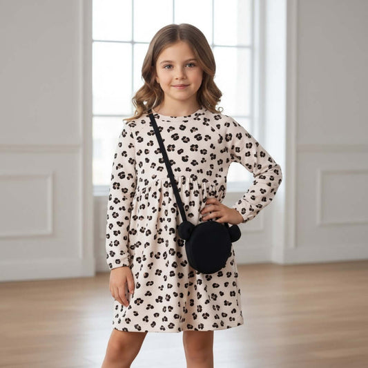 Completo MAYORAL Leopardato: Abito + Borsetta Bambina 2-10 Anni