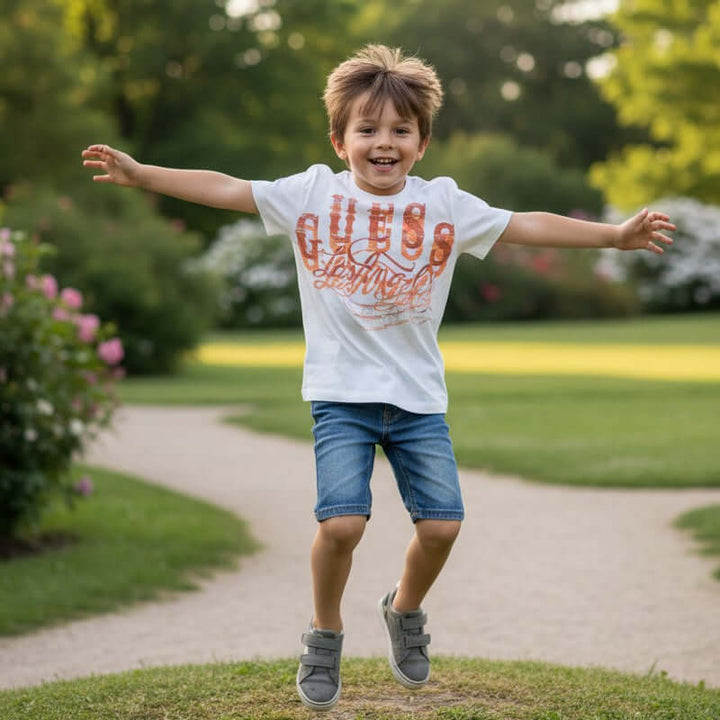 T-shirt GUESS bambino logo arancio 8 anni - 16 anni