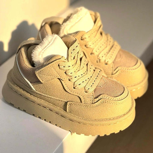 KS by Sofia shoes with lace and beige faux fur 25 - 36