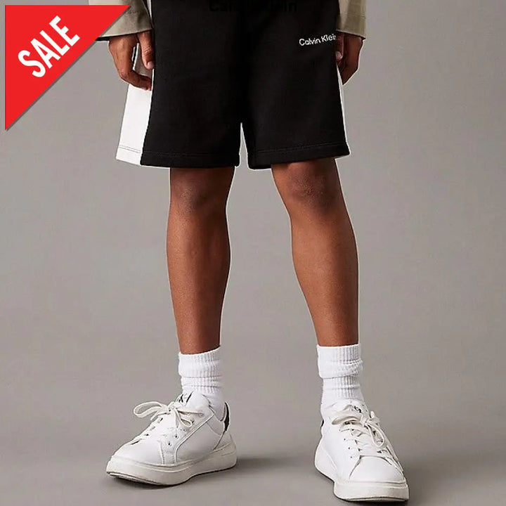 Bermuda CALVIN KLEIN bicolore logo ricamato 4 anni - 16 anni Bermuda