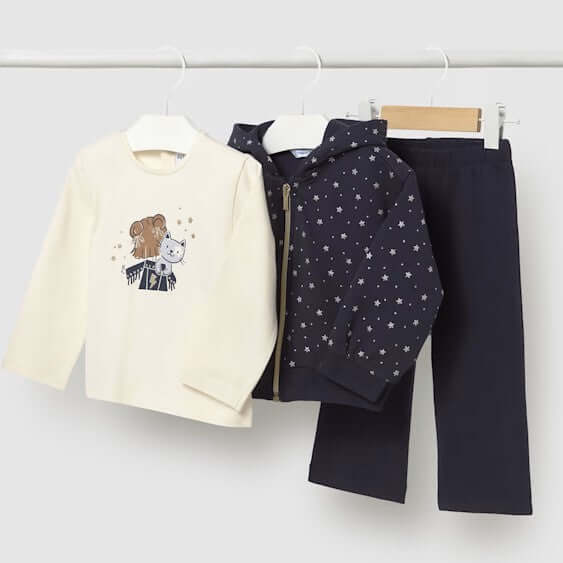 Completo MAYORAL TUTA e T-shirt blu e panna 6 mesi - 4 anni