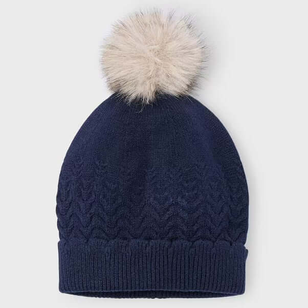 Cappello MAYORAL blu pompon naturale 4 anni - 16 anni