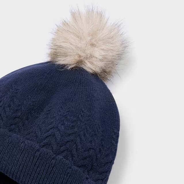Cappello MAYORAL blu pompon naturale 4 anni - 16 anni