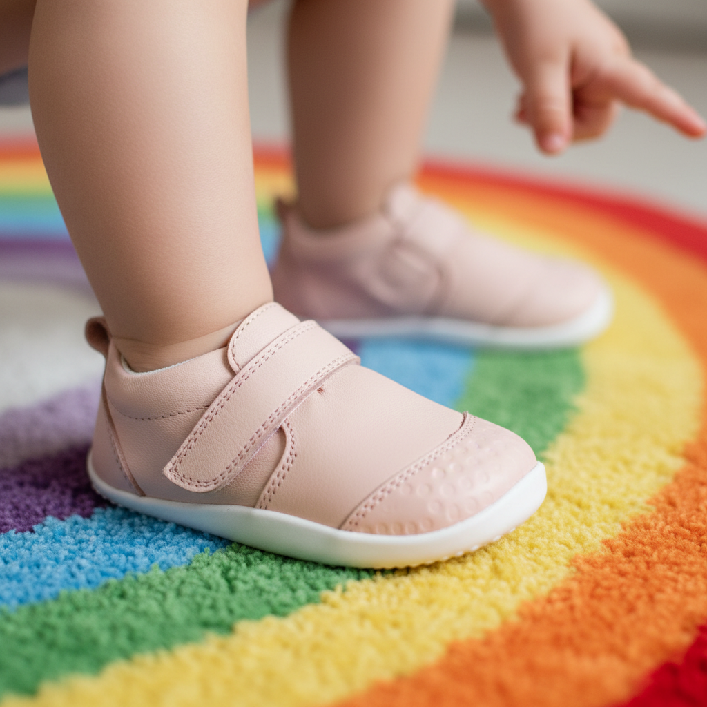 Bobux Xplorer rosa - tappeto arcobaleno