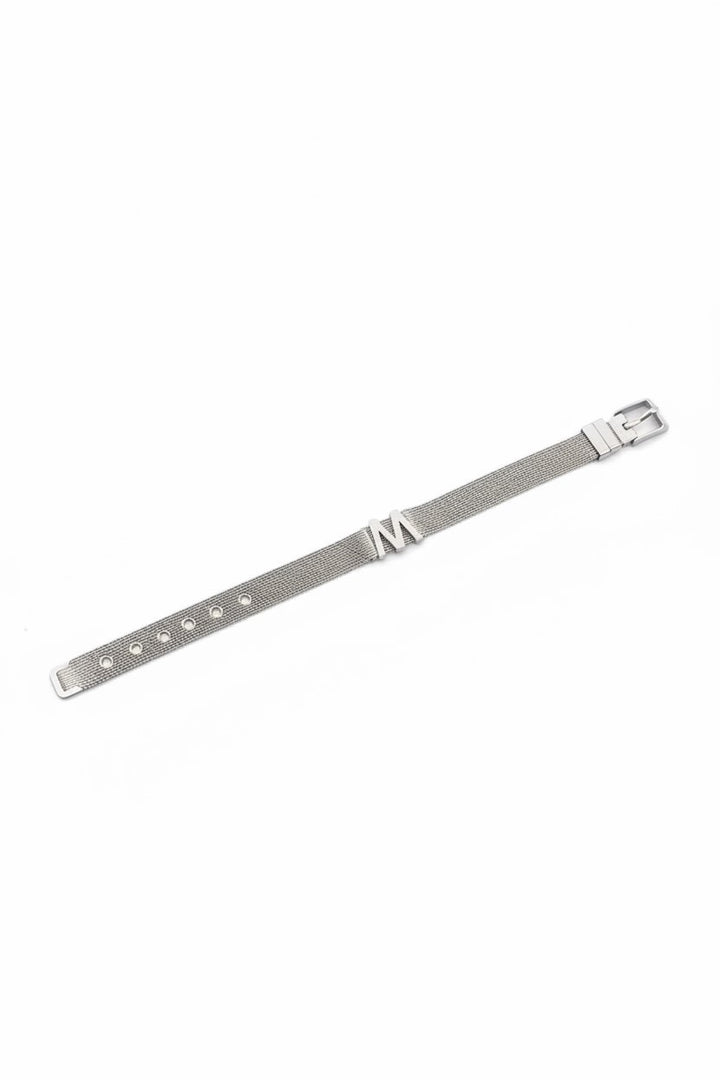 Bracelet Silver colored steel strap - CUSTOMIZE WITH YOUR INITIAL -