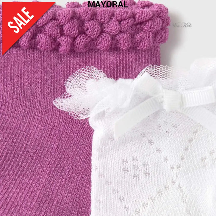 Calzini MAYORAL bambina bianco e fuxia 6 mesi - 3 anni Calzini