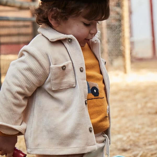 Camicia MAYORAL in morbido velluto a costine beige 6 mesi - 4 anni