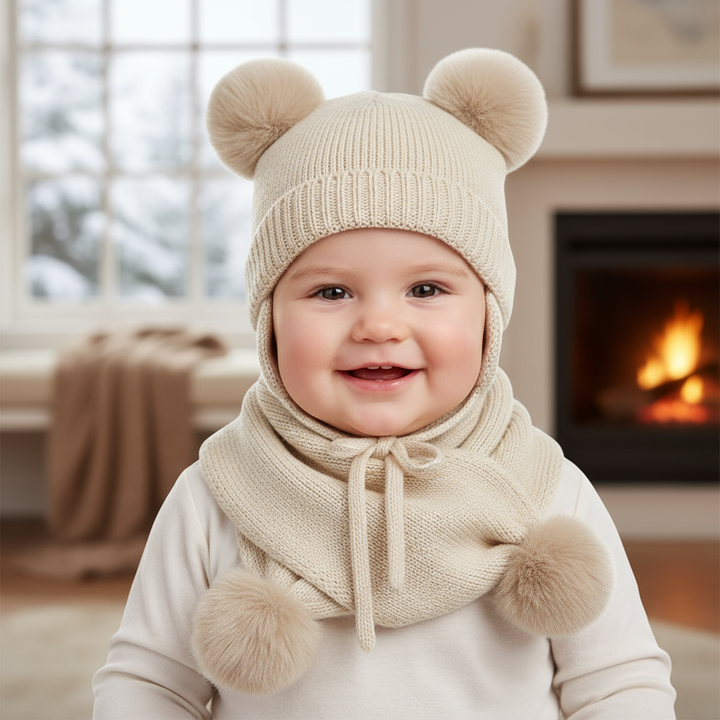 Cappello e Sciarpa CHICCO con pon pon - Bambina 9 mesi