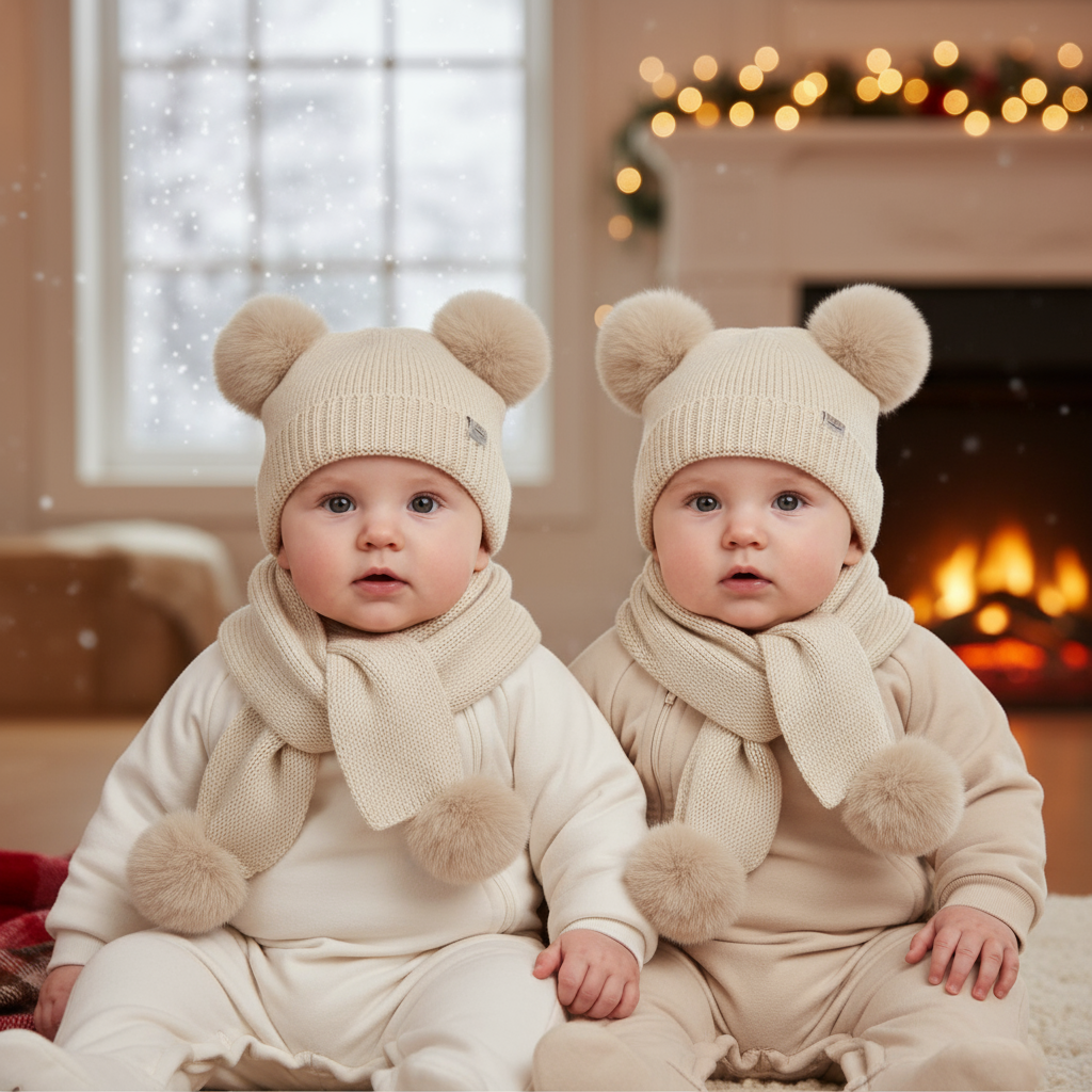 Cappello e Sciarpa CHICCO con pon pon - Gemelli