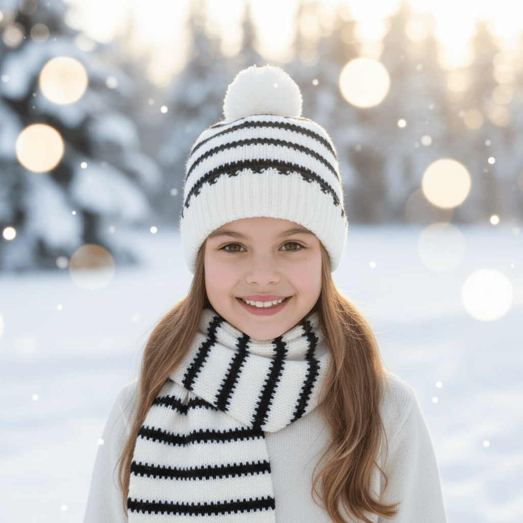 Cappello e Sciarpa Mayoral - Bambina in ambiente invernale