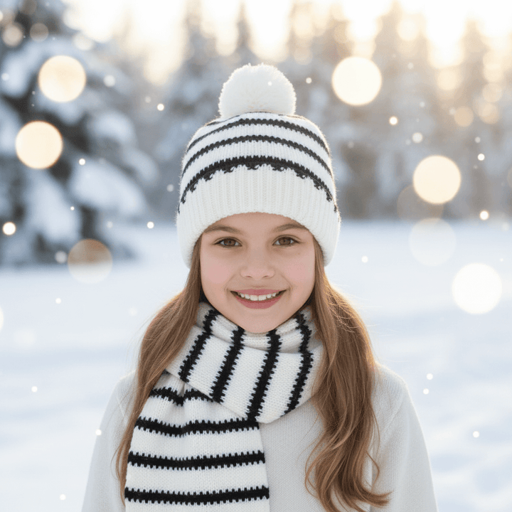 Cappello e Sciarpa Mayoral - Bambina in ambiente invernale