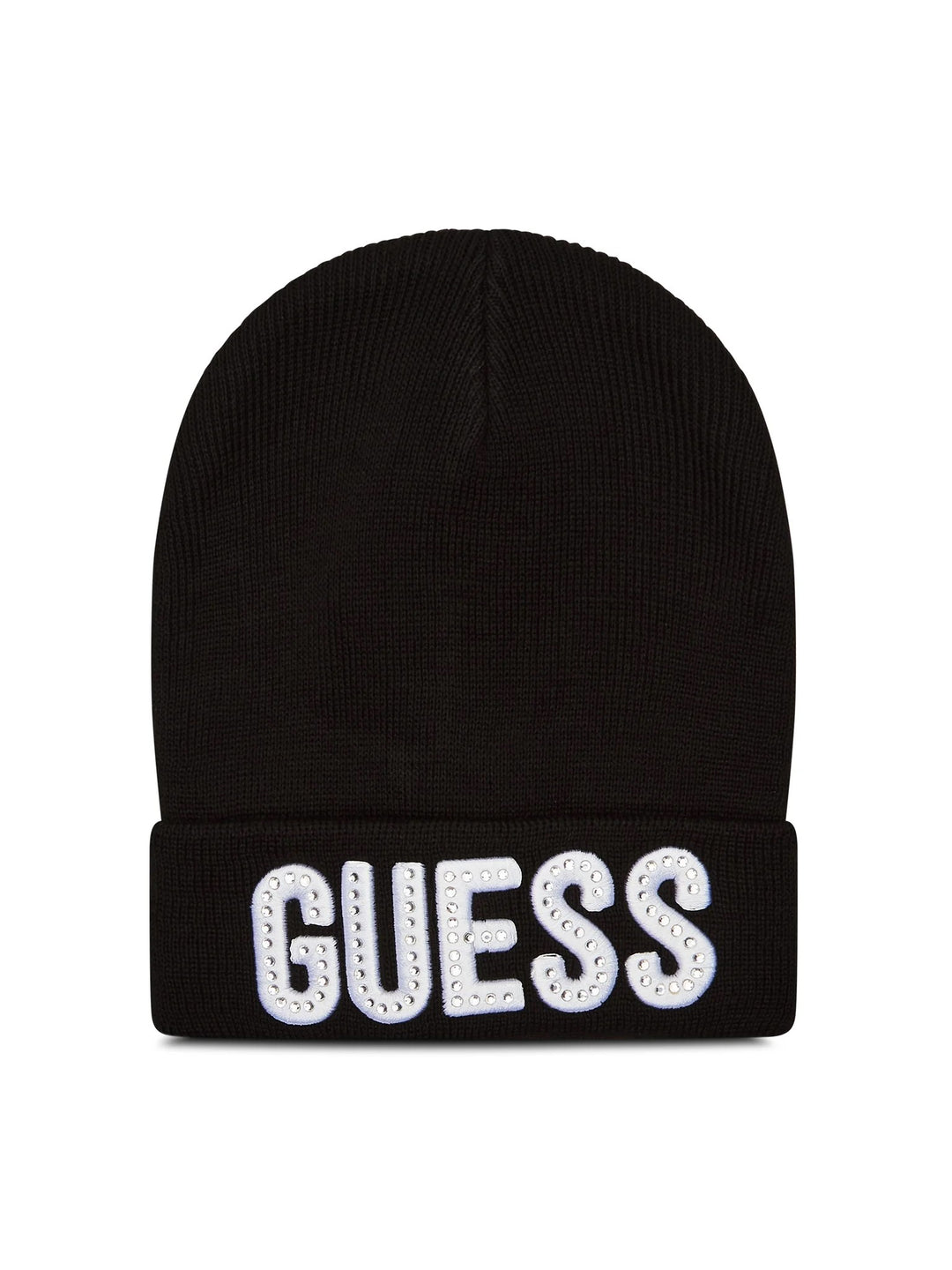 Gorra GUESS negra con logo blanco con pedrería desde la talla 2 años hasta la 16 años