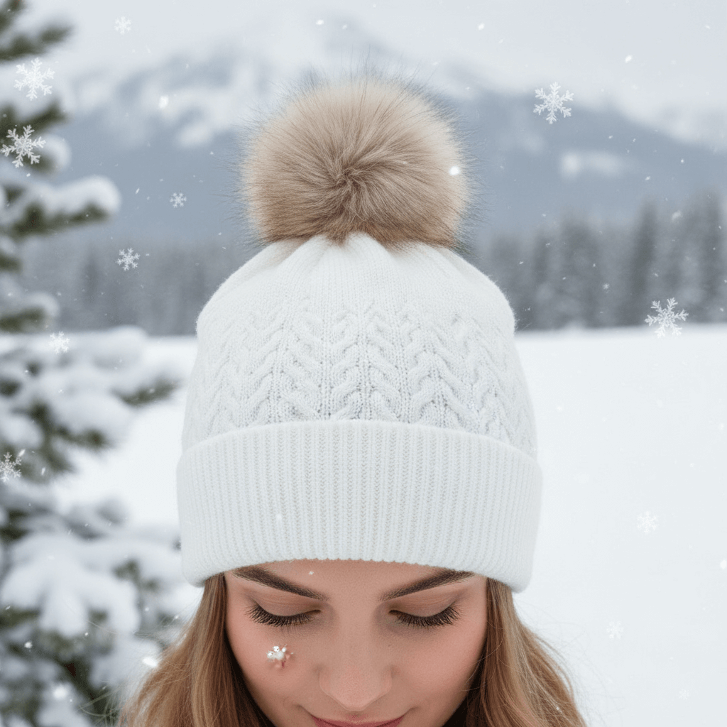 Cappello MAYORAL bianco pompon naturale
