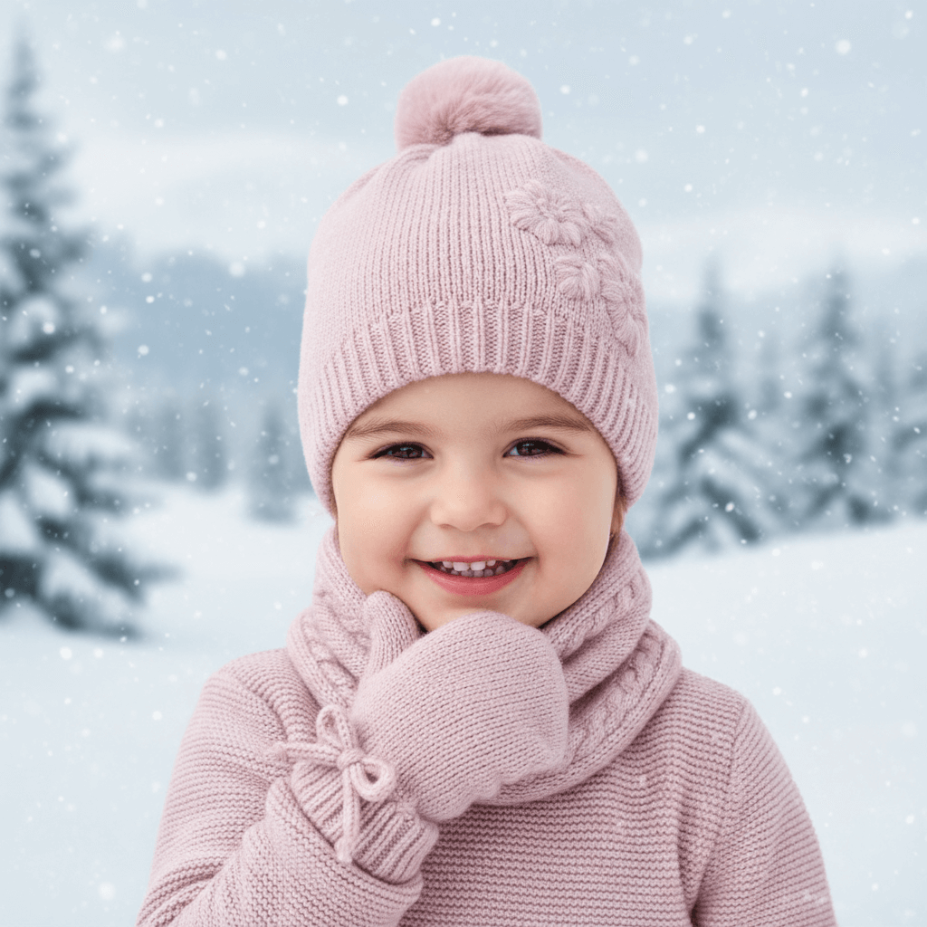 Cappello scaldacollo e guanti MAYORAL rosa bambina