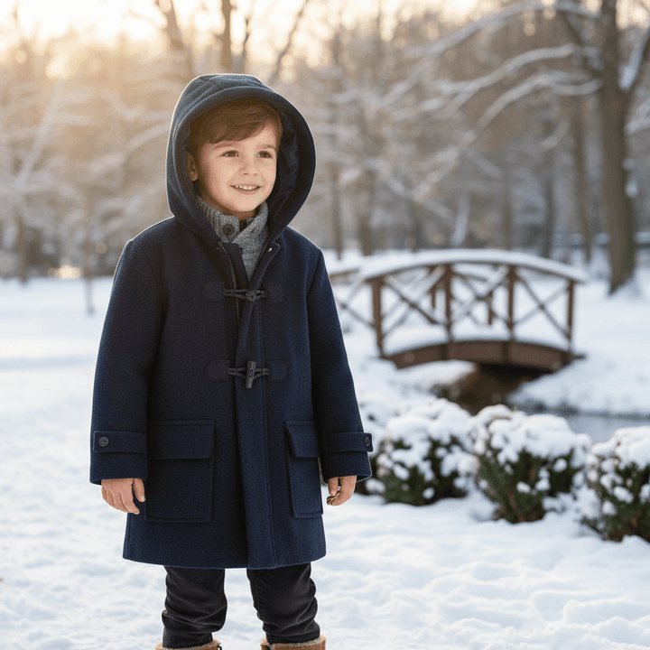 Cappotto MAYORAL con alamari blu - Indossato bambino