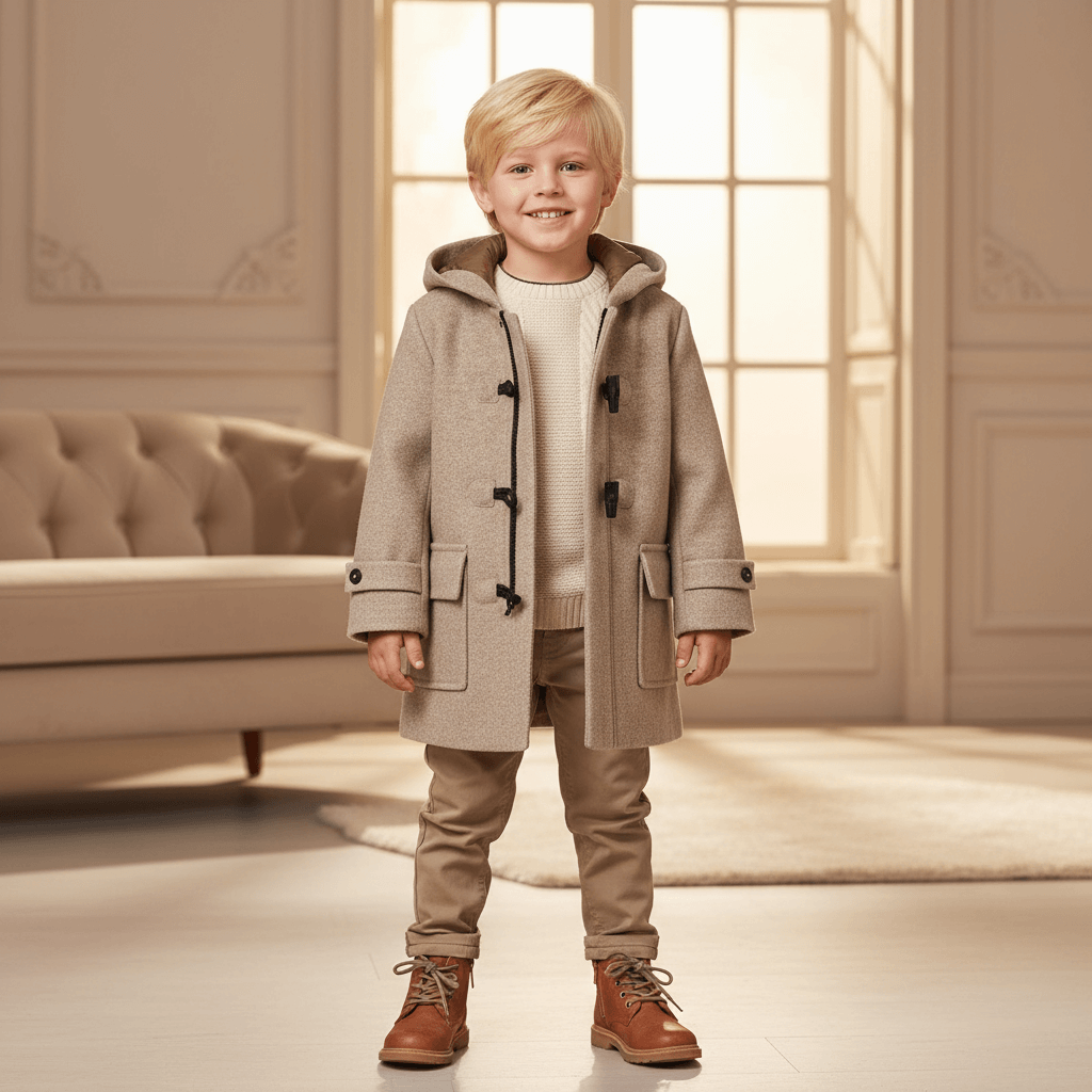 Cappotto MAYORAL taupe con alamari bambino