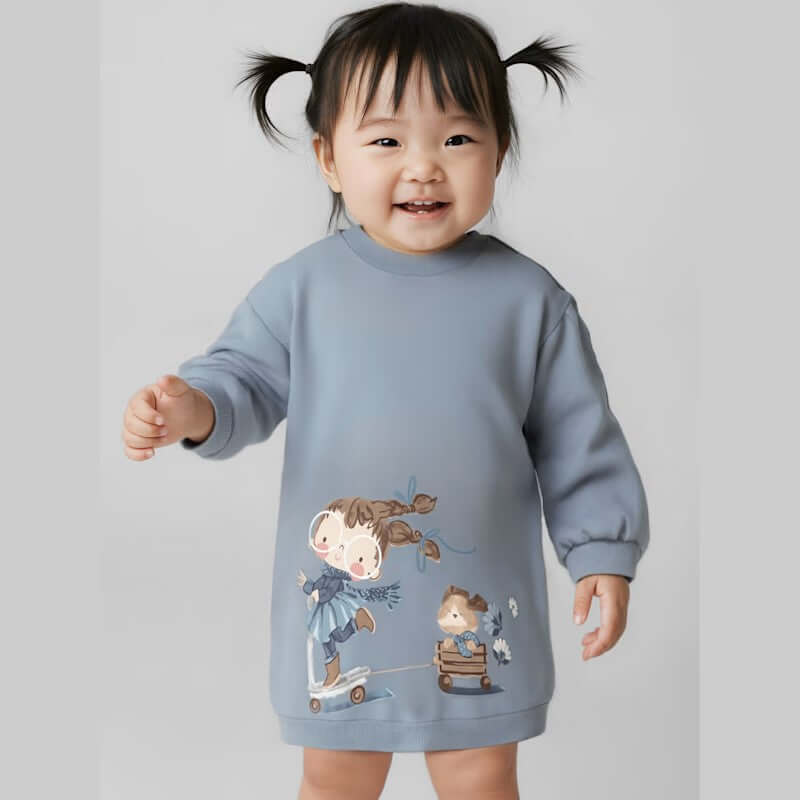 Mayoral dress on a sweatshirt with 6 months print - 4 years