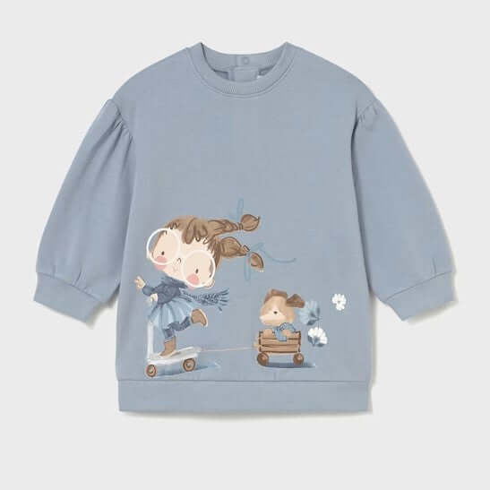 Mayoral dress on a sweatshirt with 6 months print - 4 years