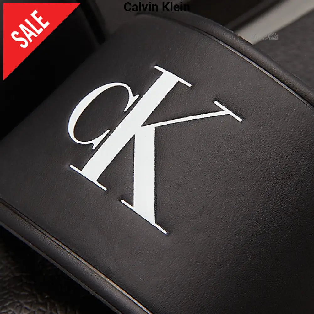 Ciabatta CALVIN KLEIN nero con logo bianco dal 30 fino al 40 Sandali