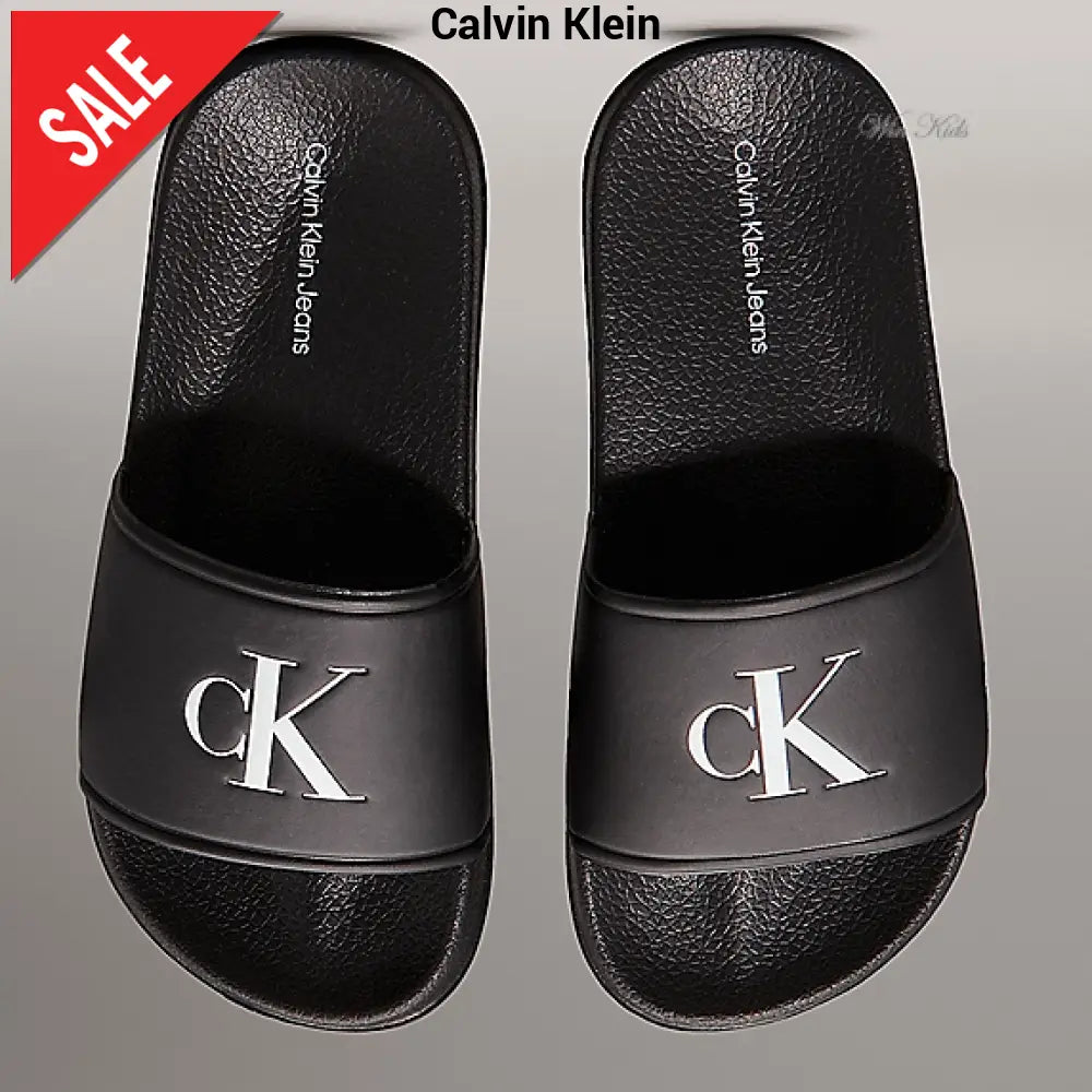 Ciabatta CALVIN KLEIN nero con logo bianco dal 30 fino al 40 Sandali
