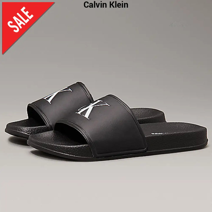 Ciabatta CALVIN KLEIN nero con logo bianco dal 30 fino al 40 Sandali