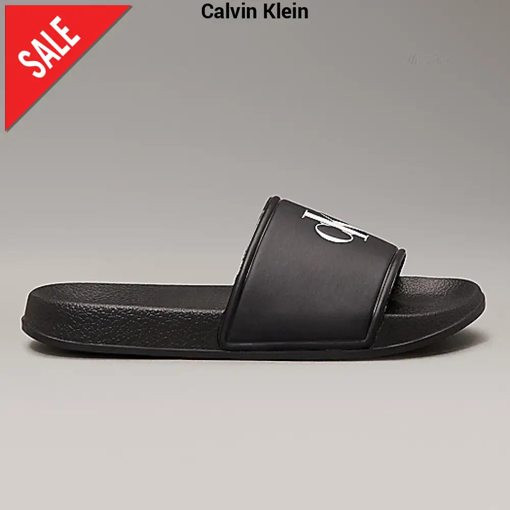 Ciabatta CALVIN KLEIN nero con logo bianco dal 30 fino al 40 Sandali