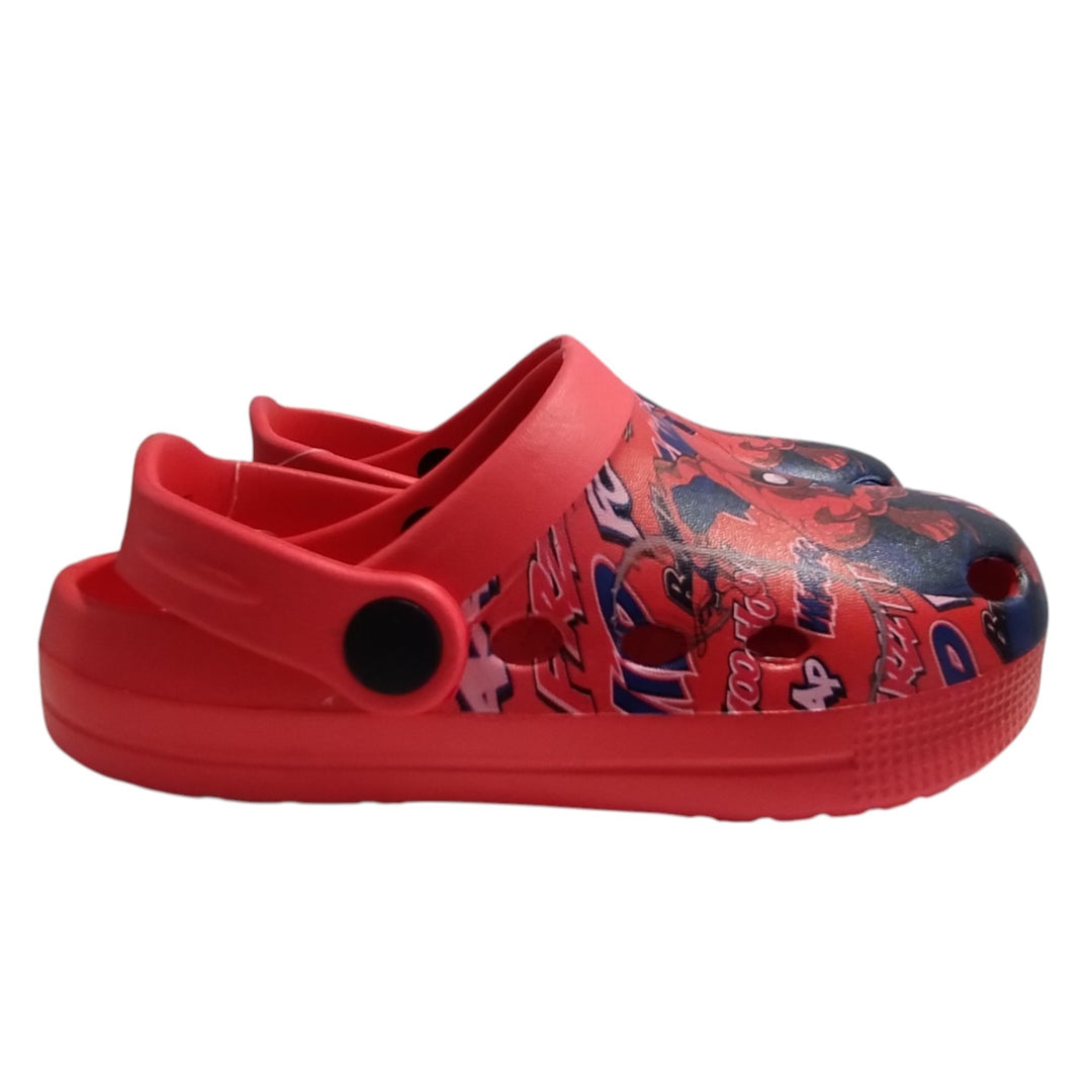 Red Marvel Spider-man rubber sandals sizes 28-31