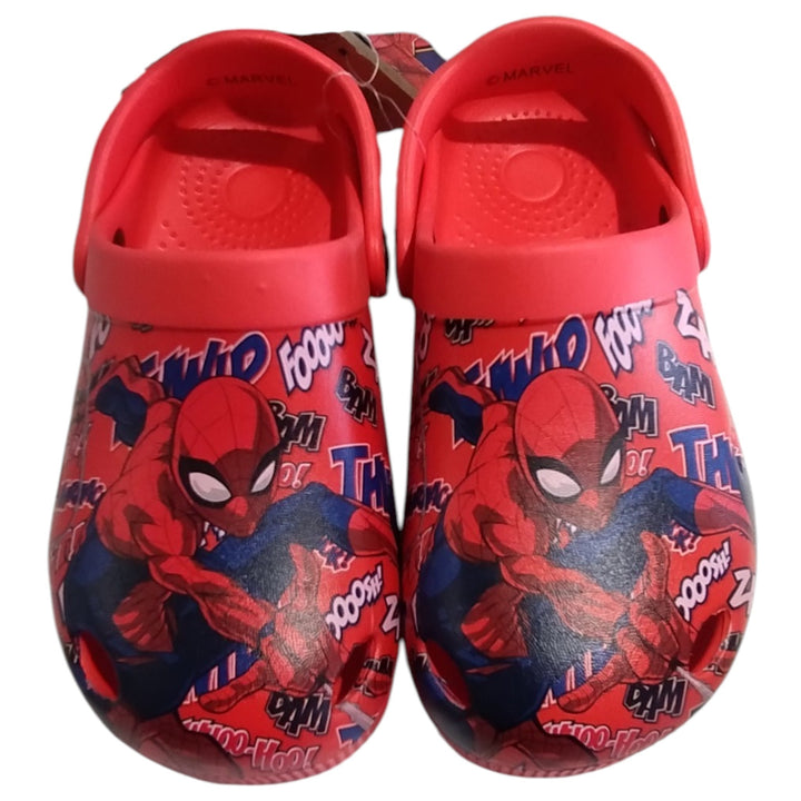 Red Marvel Spider-man rubber sandals sizes 28-31