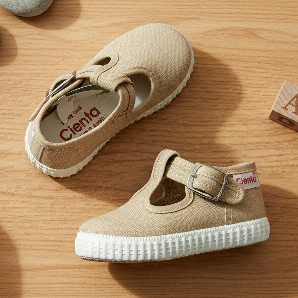Scarpe CIENTA in tela occhietto primi passi beige 18 - 24
